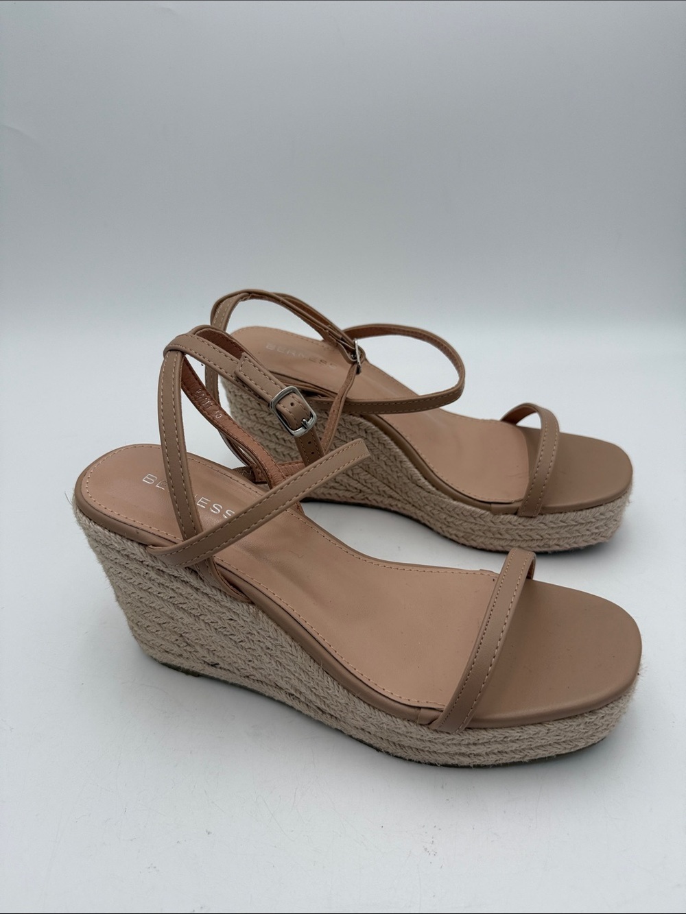 Berness Wedge Sandals in Taupe Nude women 10 espadrilles vacation boho casual